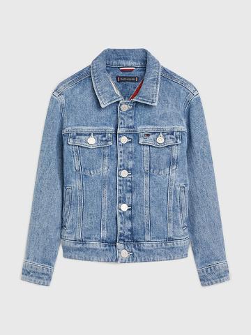 Fiú Tommy Hilfiger Denim trucker Kabát Kék | HU 2121AHK